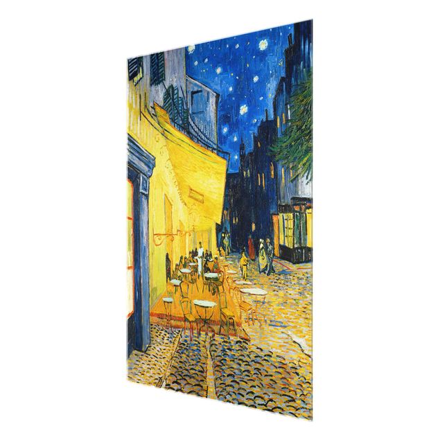 Quadros em vidro cidades e paisagens urbanas Vincent van Gogh - Café Terrace at Night