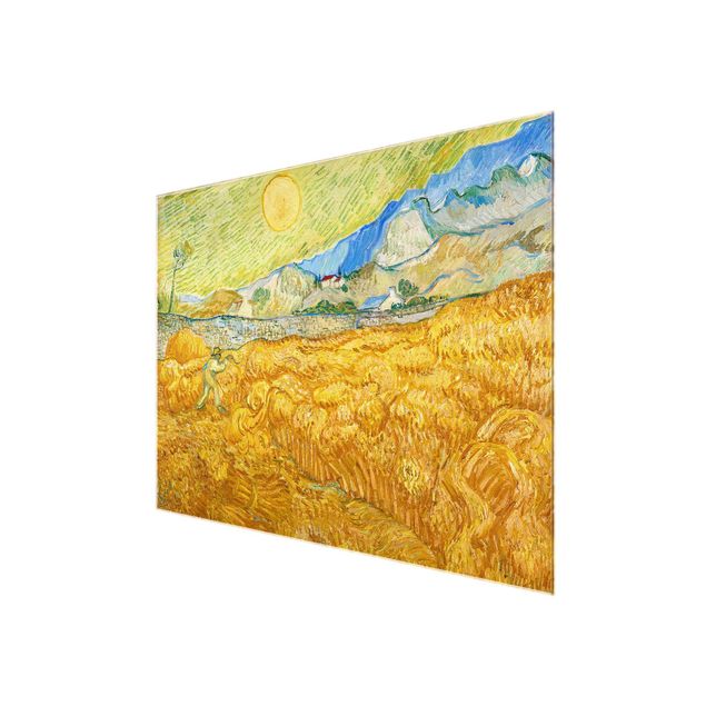 Quadros paisagens Vincent Van Gogh - The Harvest, The Grain Field