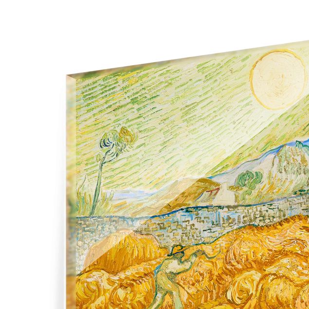 Quadros em vidro paisagens Vincent Van Gogh - The Harvest, The Grain Field