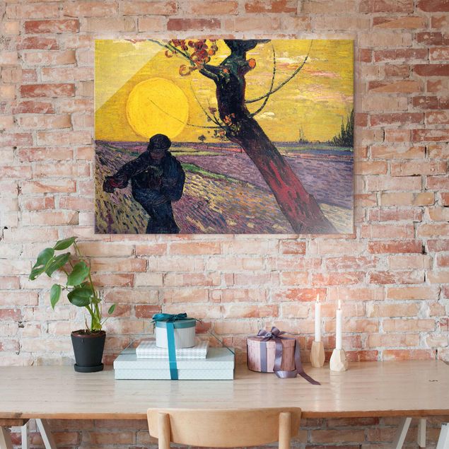Quadros movimento artístico Impressionismo Vincent Van Gogh - Sower With Setting Sun