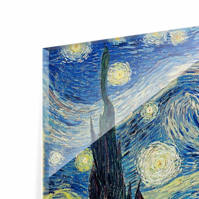 Quadros em vidro cidades e paisagens urbanas Vincent Van Gogh - The Starry Night