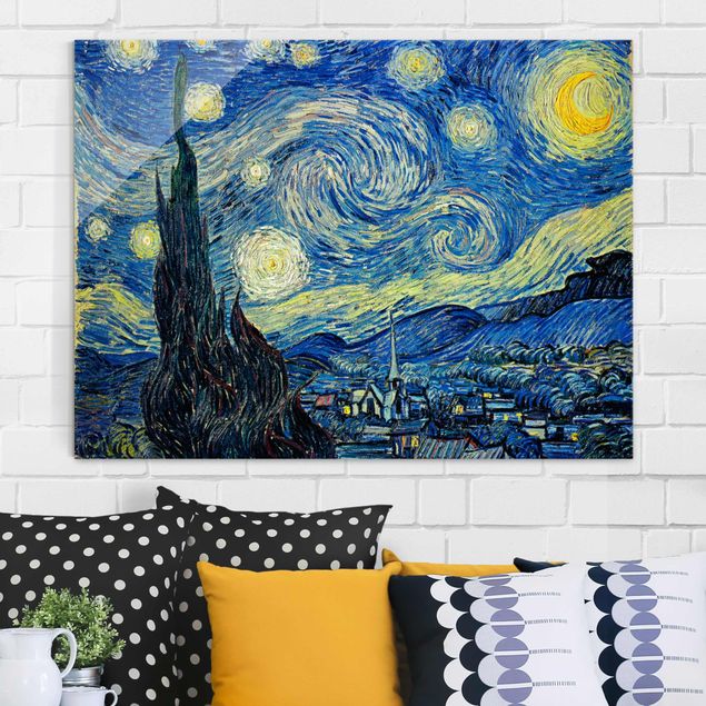 Quadros em vidro Nova Iorque Vincent Van Gogh - The Starry Night