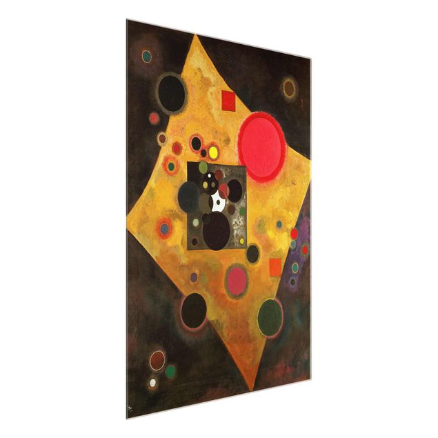 Quadros em vidro abstratos Wassily Kandinsky - Accent in Pink