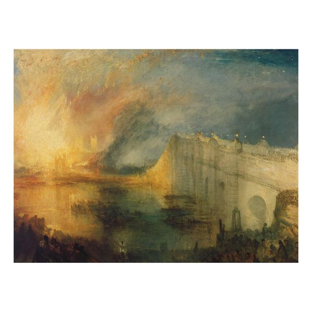 Quadros em vidro paisagens William Turner - The Burning Of The Houses Of Lords And Commons