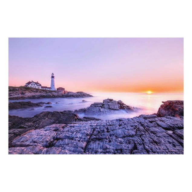 Quadros em vidro praia Lighthouse In The Morning