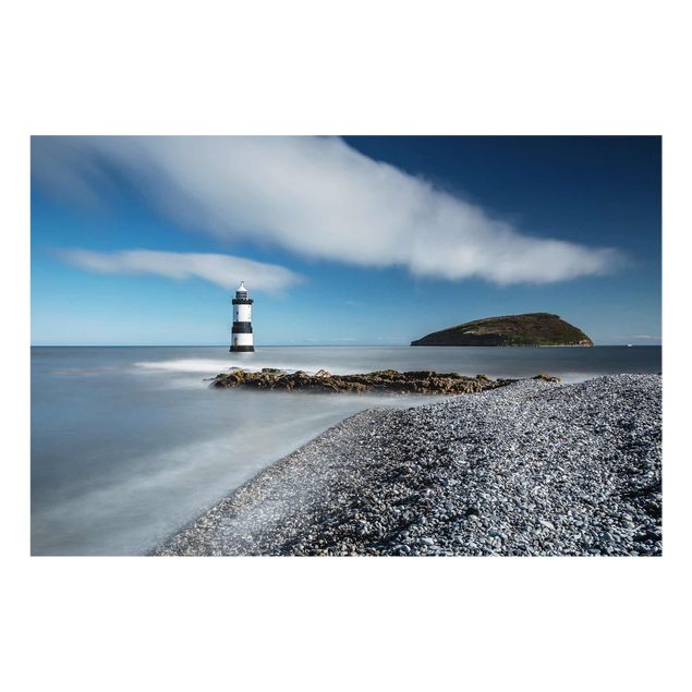 Quadros em vidro praia Lighthouse In Wales