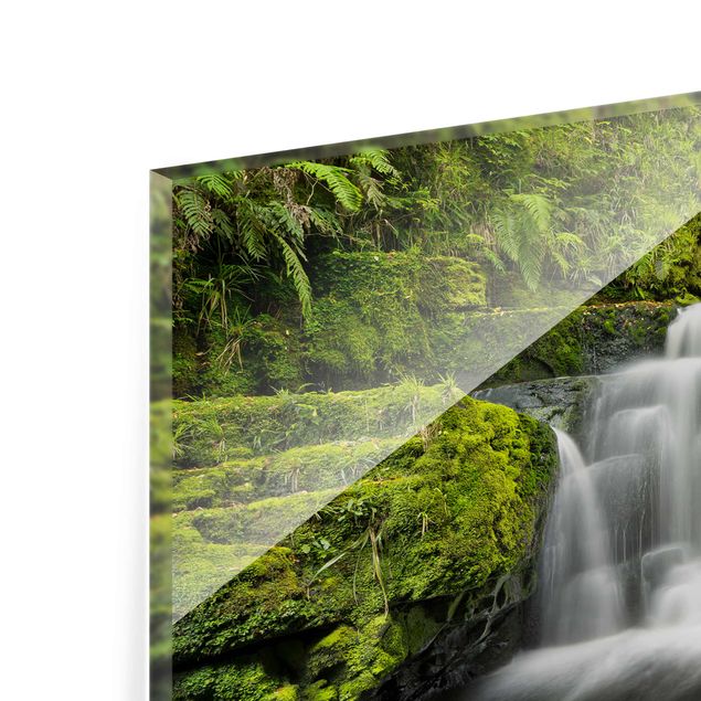 quadro decorativo verde Lower Mclean Falls In New Zealand