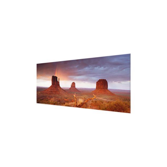 Quadros em vidro paisagens Monument Valley At Sunset