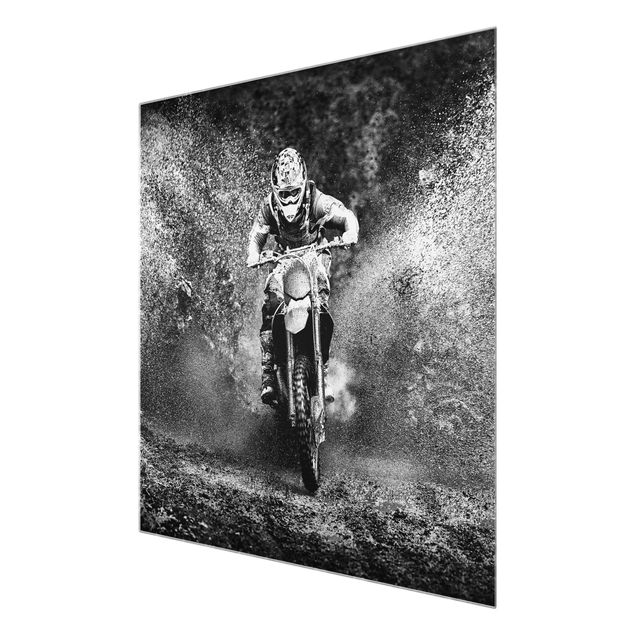 quadros em preto e branco Motocross In The Mud