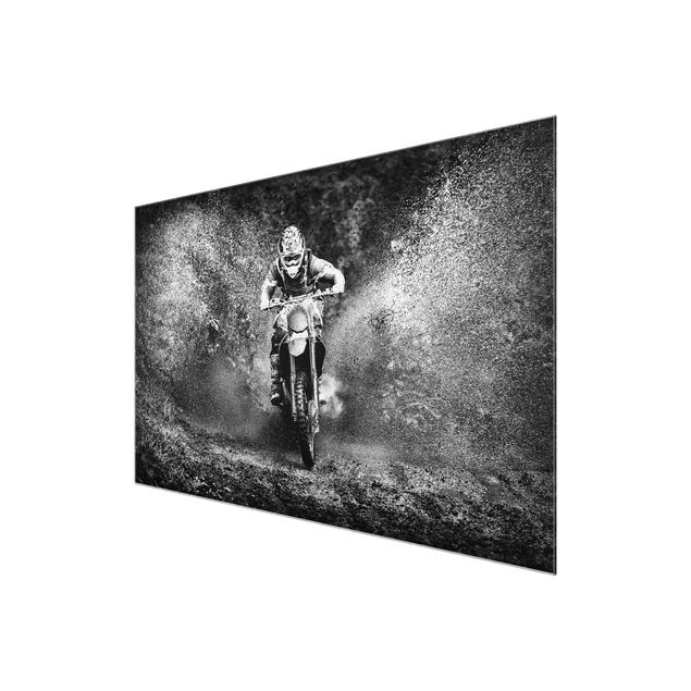 quadros em preto e branco Motocross In The Mud