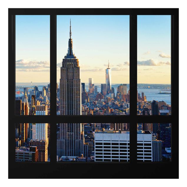 Quadros cidades New York Window View Of The Empire State Building