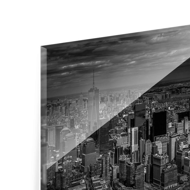 quadros em preto e branco New York - Manhattan From The Air