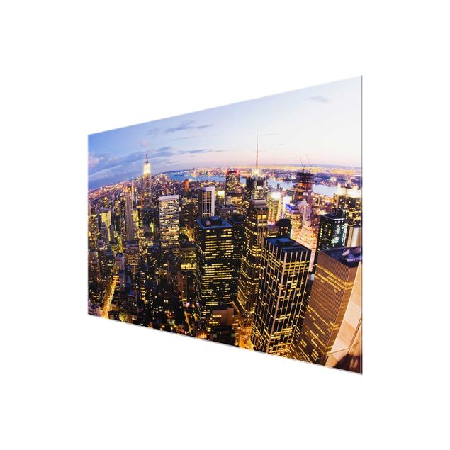 quadros decorativos para sala modernos New York Skyline At Night