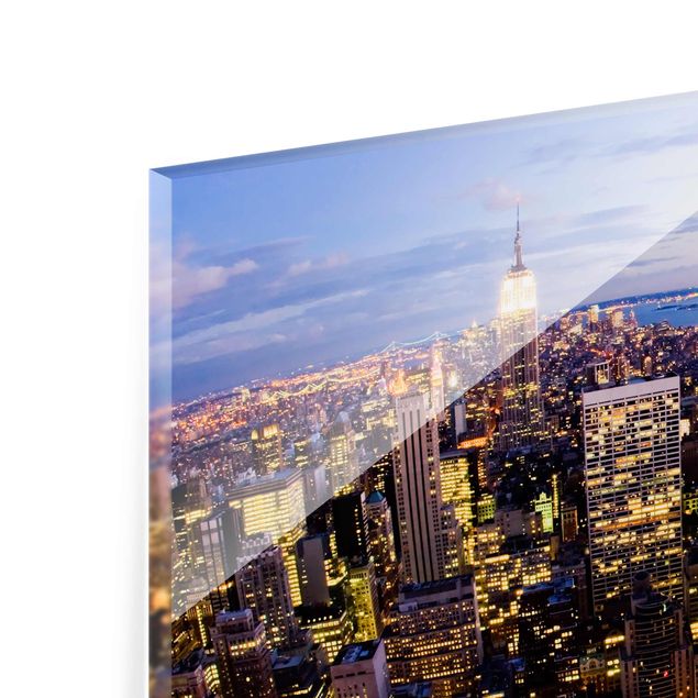 quadro em vidro New York Skyline At Night