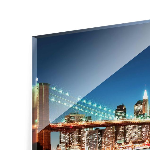 quadro em vidro Nighttime Manhattan Bridge
