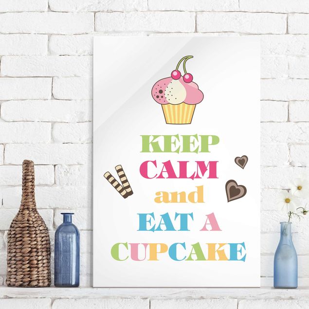 decoraçao para parede de cozinha Keep Calm And Eat A Cupcake Bunt