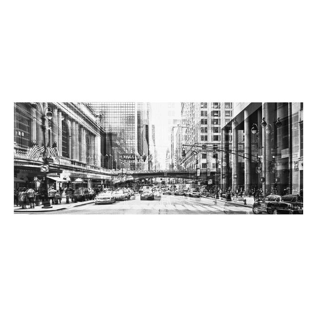 Quadros em vidro cidades e paisagens urbanas NYC Urban black and white