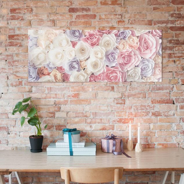 decoraçao cozinha Pastel Paper Art Roses