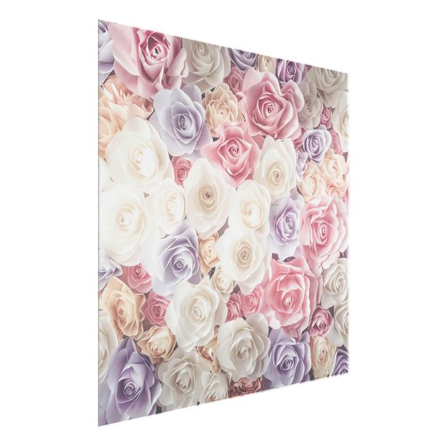 Quadros florais Pastel Paper Art Roses