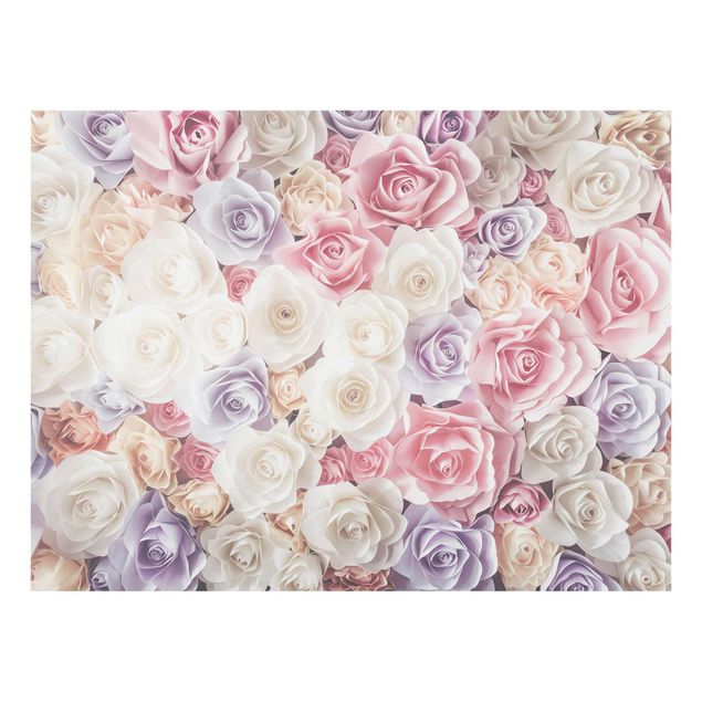 quadros flores Pastel Paper Art Roses
