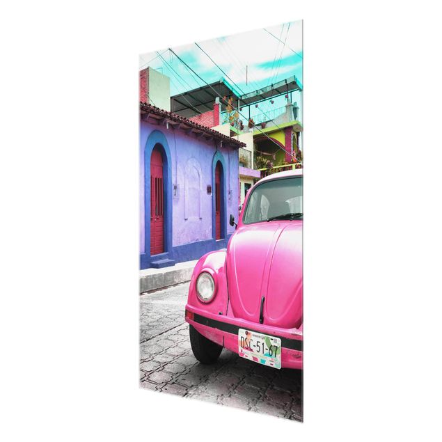 quadro carros Pink VW Beetle