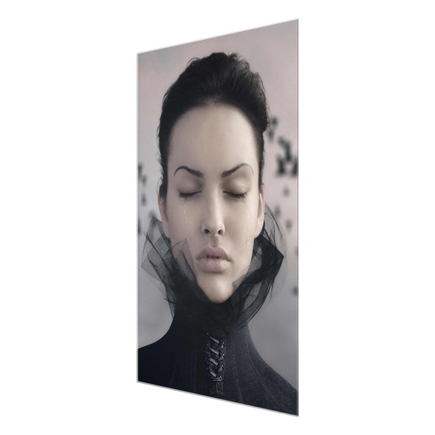 quadro de vidro Portrait of a weeping woman