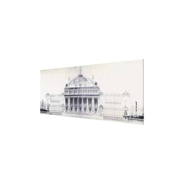 quadros preto e branco para decoração Les Grand Prix De Rome In Blue II