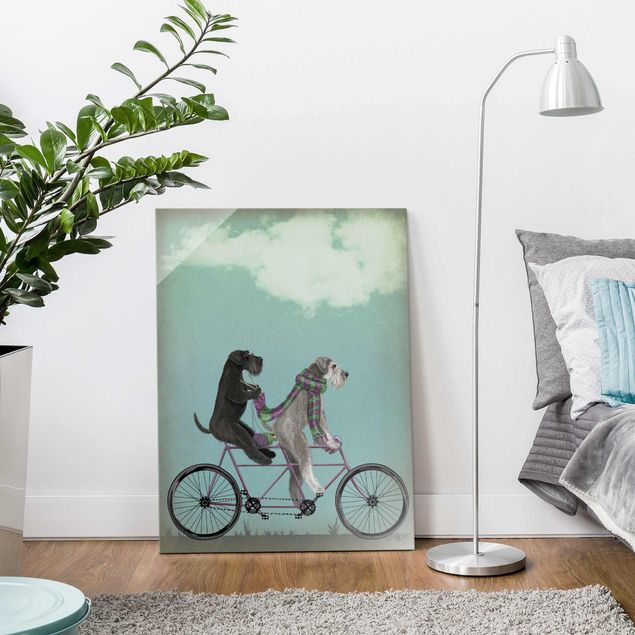 quadros modernos para quarto de casal Cycling - Schnauzer Tandem