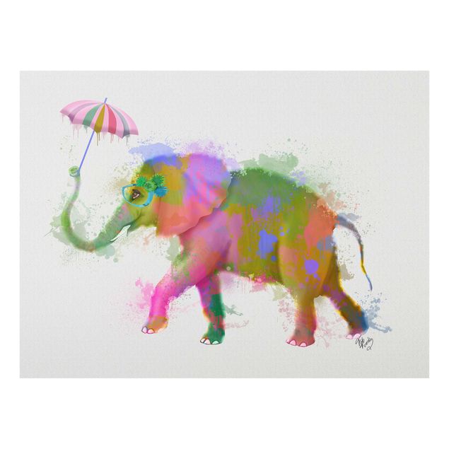quadro animais quarto bebé Rainbow Splash Elephant