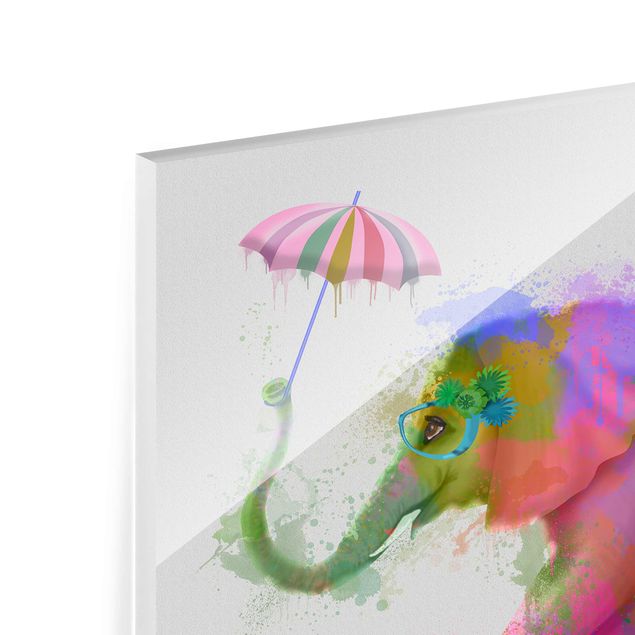 decoração quadros Rainbow Splash Elephant