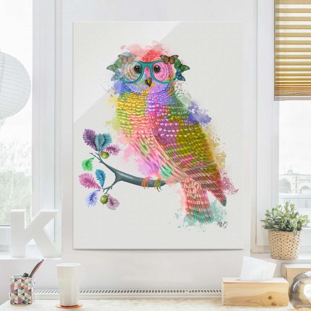 Decoração para quarto infantil Rainbow Splash Owl