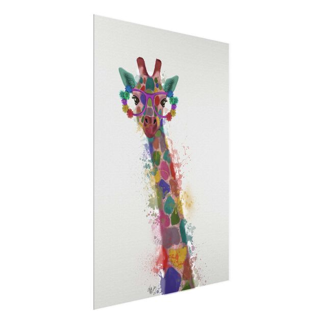 Quadros modernos Rainbow Splash Giraffe