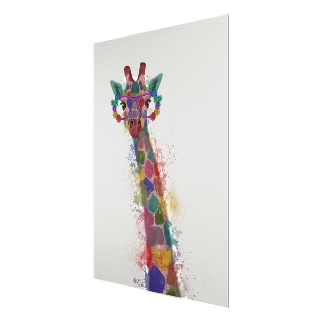 Quadros multicoloridos Rainbow Splash Giraffe
