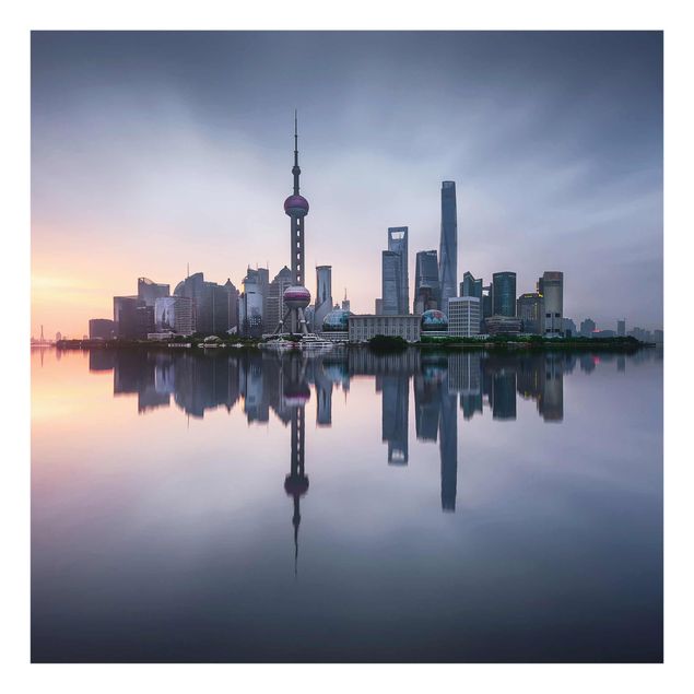 quadros azuis Shanghai Skyline Morning Mood
