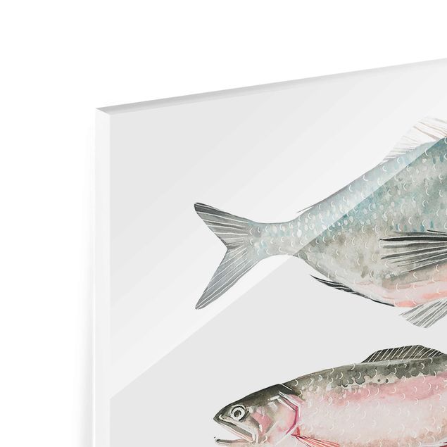 quadro de vidro Seven Fish In Watercolour II