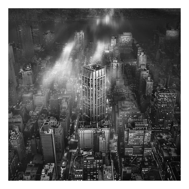 Quadros em vidro cidades e paisagens urbanas Sunlight Over New York City