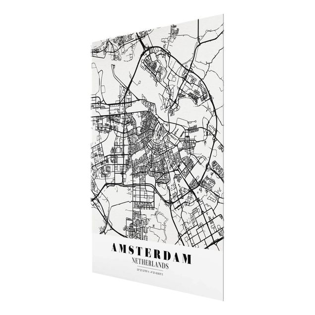 Quadros decorativos Amsterdam City Map - Classic
