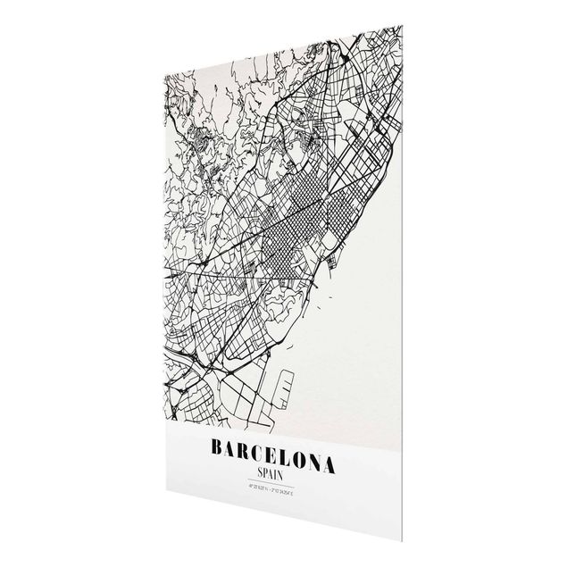 decoração quadros Barcelona City Map - Classic