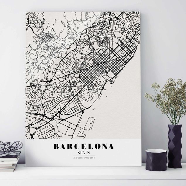 decoraçao para parede de cozinha Barcelona City Map - Classic