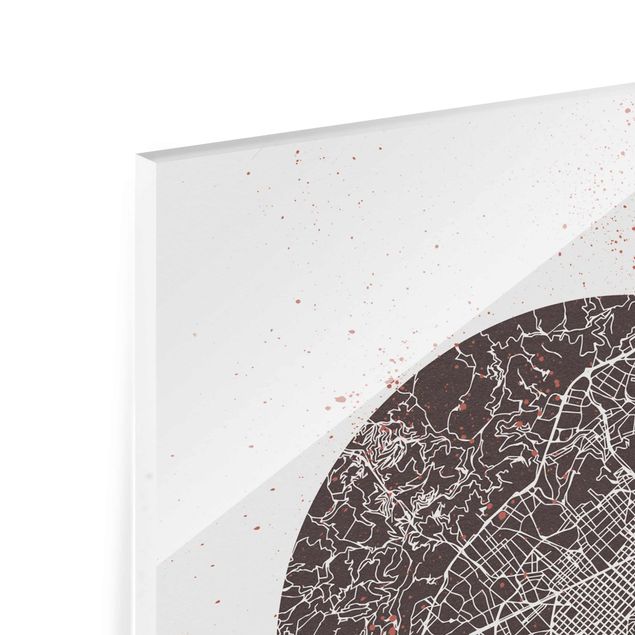 decoração quadros Barcelona City Map - Retro