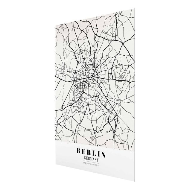 quadros preto e branco para decoração Berlin City Map - Classic