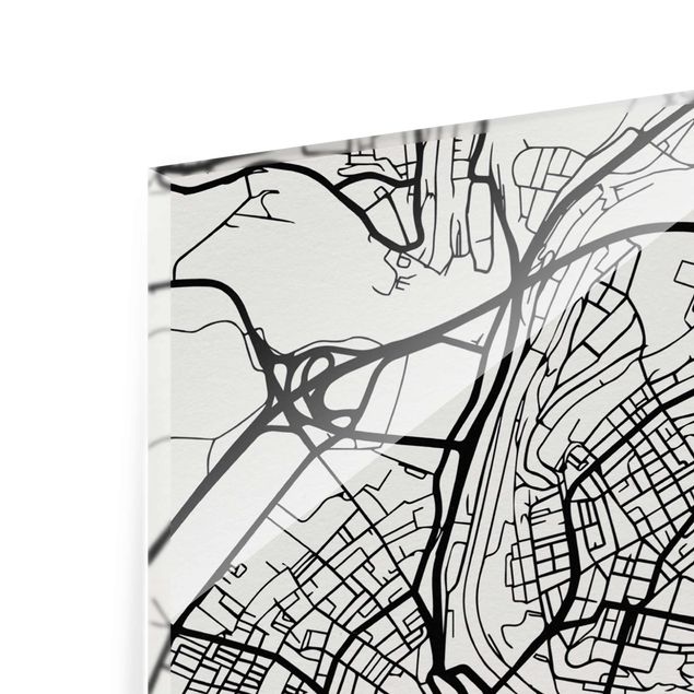 quadro em vidro Bern City Map - Classical