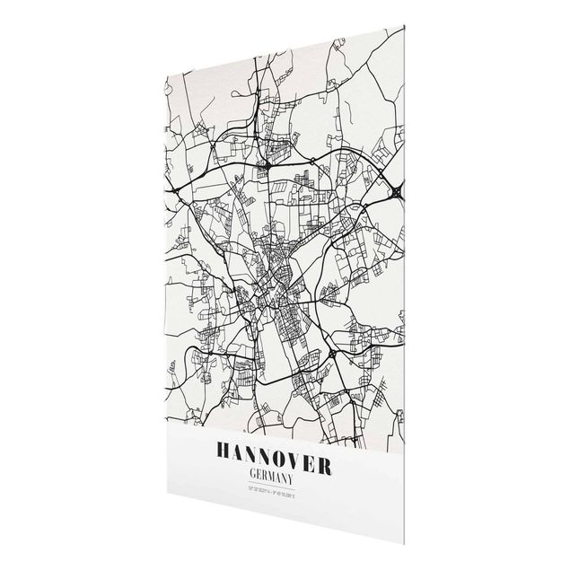 quadros para parede Hannover City Map - Classic