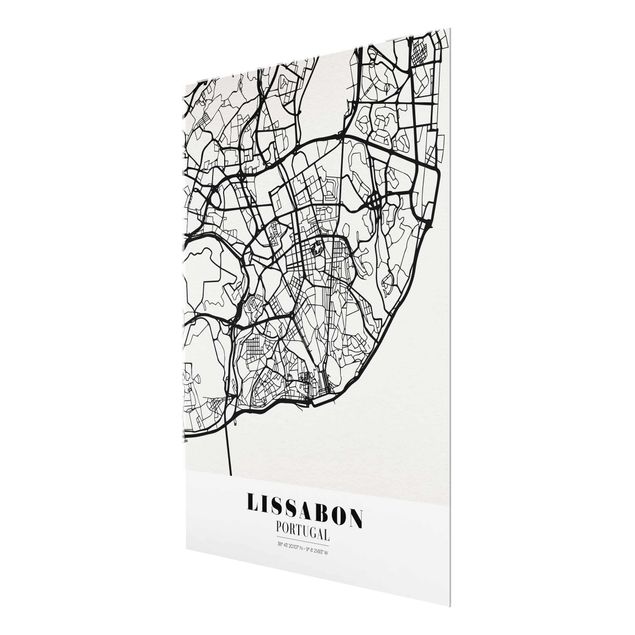 decoração quadros Lisbon City Map - Classic