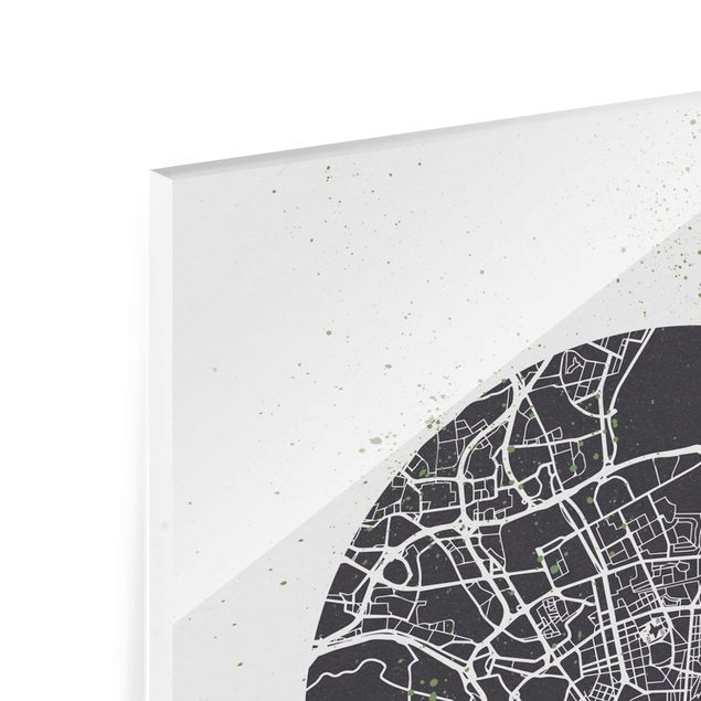 decoração quadros Lisbon City Map - Retro