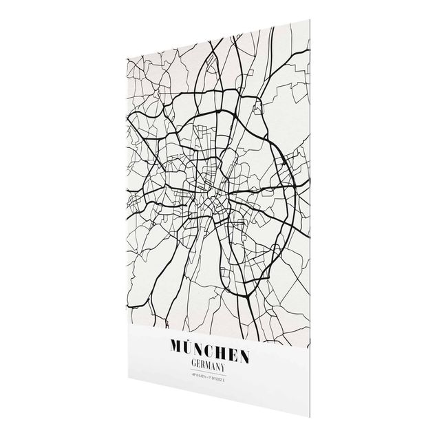 quadros para parede Munich City Map - Classic