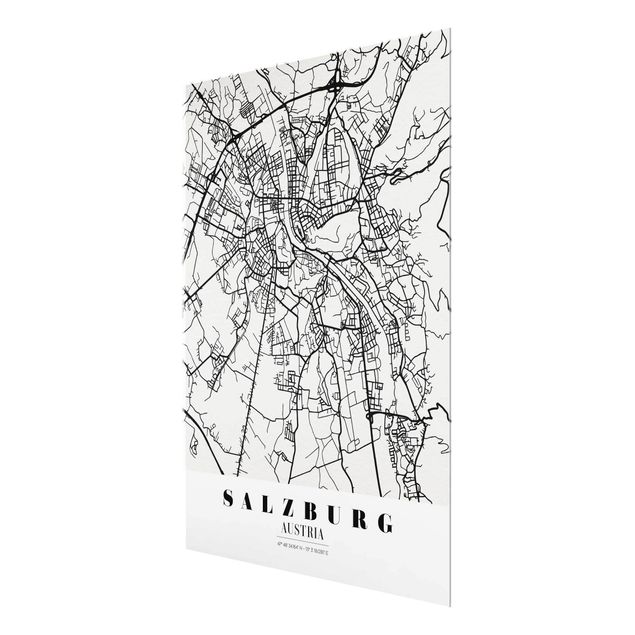 quadros para parede Salzburg City Map - Classic