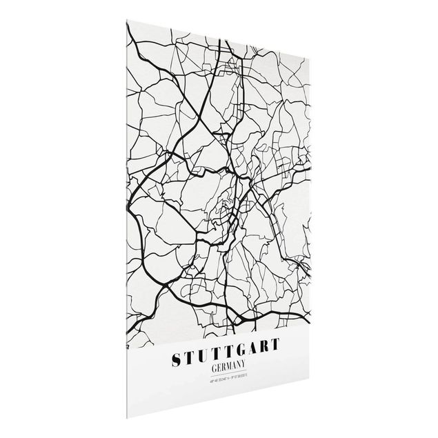 Quadros em vidro mapas Stuttgart City Map - Classic