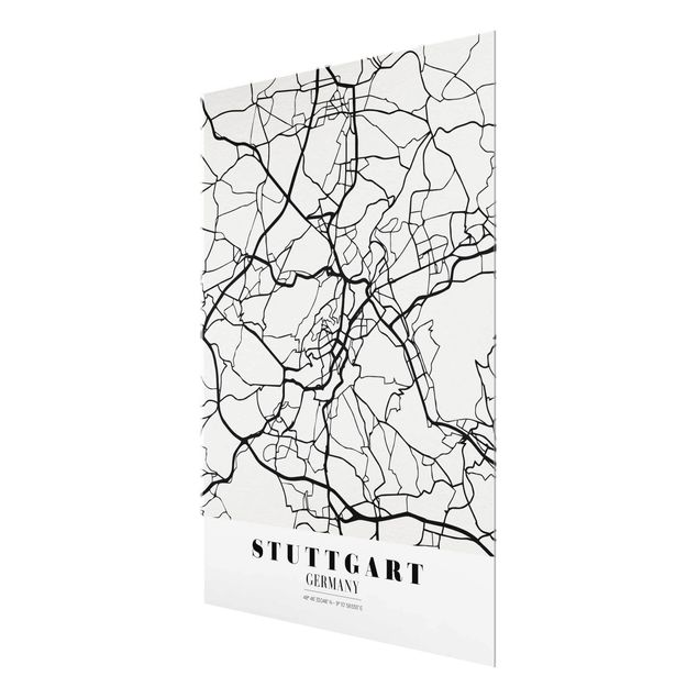 decoração quadros Stuttgart City Map - Classic