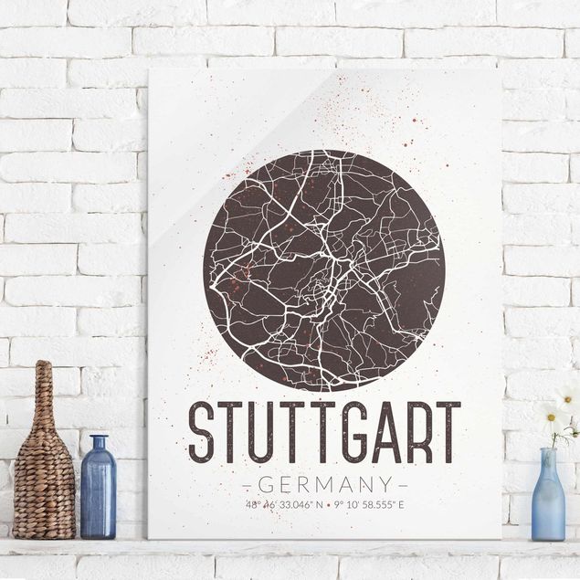 decoraçao cozinha Stuttgart City Map - Retro